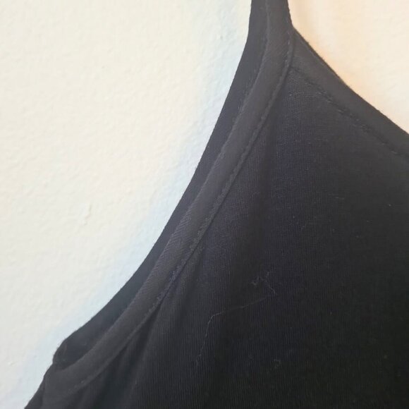 Pebble and Stone Women Black Double Layer Flared Size S Tank Top Spaghetti Strap - Picture 6 of 12